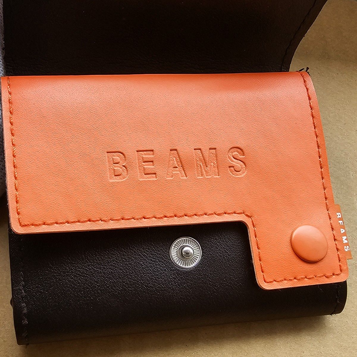 【送料無料】BEAMS ビームス コインケース カードケース ブラック×オレンジ