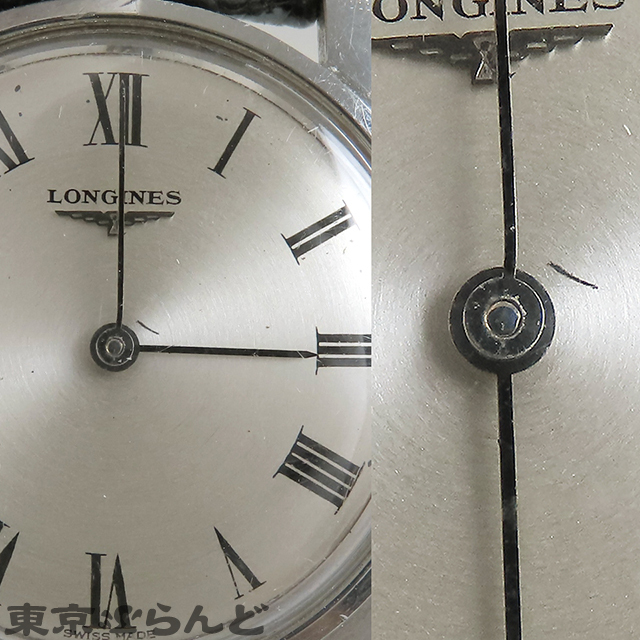 101727352 1円 ロンジン LONGINES アンティークウォッチ シルバー SS 薄型 ローマン 腕時計 メンズ 手巻式 運針あり 日差計測不可 現状の画像9