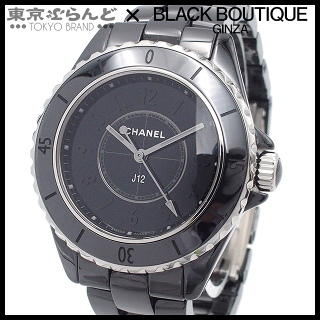 101721461 シャネル CHANEL J12 ファントム 33mm H6346 ブラック セラミック SS 箱・保証書付き 電池式 腕時計 レディース_画像1