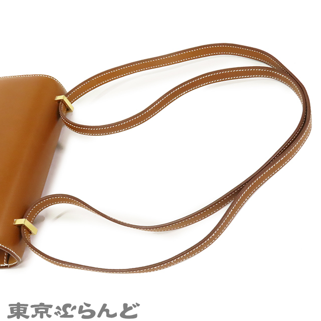 101728399 エルメス HERMES コンスタンス 3 ミニ Y刻印 茶 フォーブ ゴールド金具 バレニア ショルダーバッグ レディース_画像4