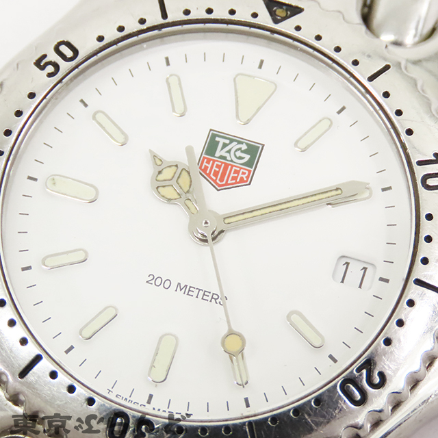 101699394 1円 タグホイヤー セルシリーズ プロフェッショナル 200m S90.813 ホワイト SS 腕時計 ボーイズ クォーツ ブレスジャンク_画像5