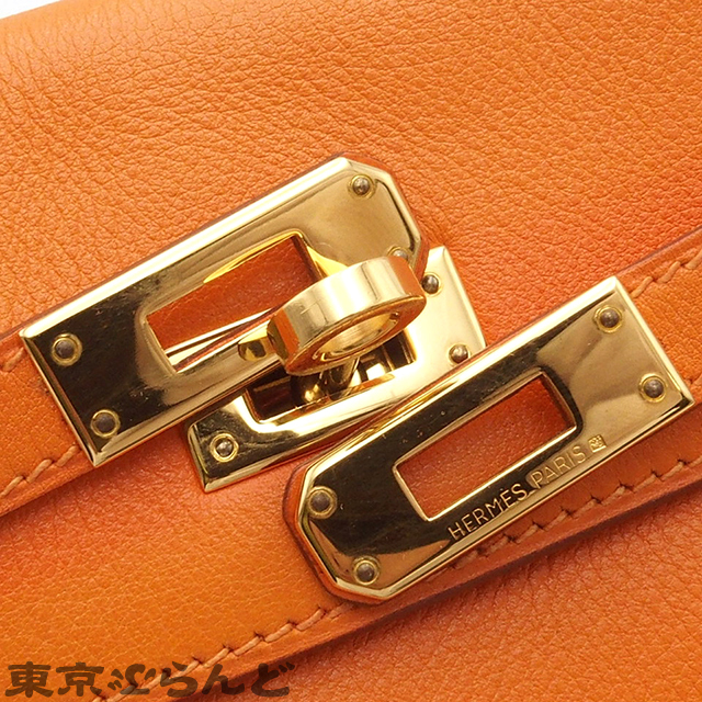 101728858 エルメス HERMES ケリーアド PM □B刻印 オレンジ ゴールド金具 ガリバー リュック・デイパック レディース_画像6