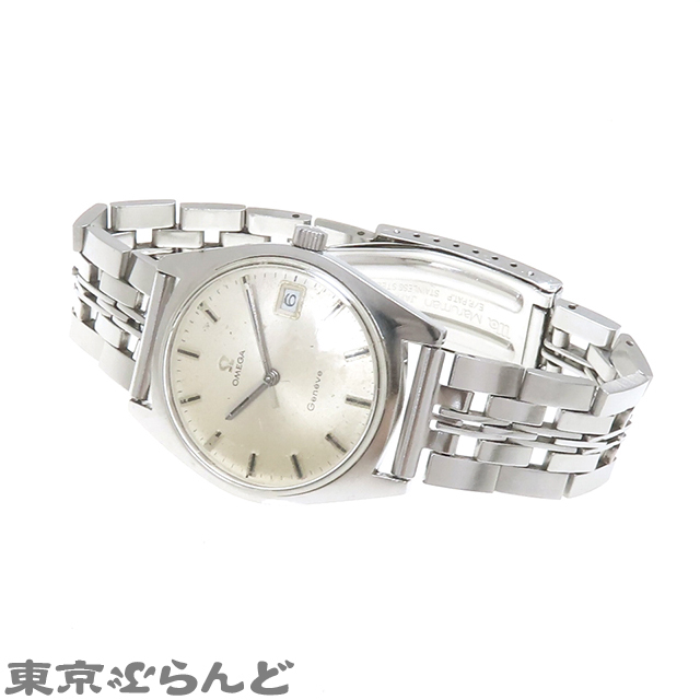 101724828 1円 オメガ OMEGA ジュネーブ デイト 136.041 cal.613 シルバー SS アンティーク 腕時計 メンズ 手巻式 ヴィンテージ_画像2