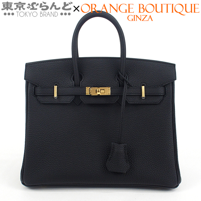 101729333 エルメス HERMES バーキン 25 W刻印 ブラック ゴールド金具 トゴ ハンドバッグ レディース_画像1