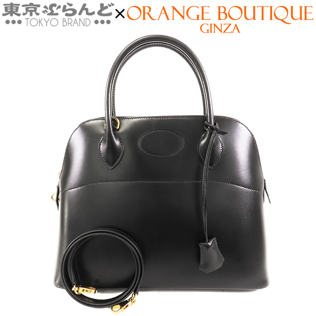 101727942 エルメス HERMES ボリード 31 □H刻印 ブラック ゴールド金具 ボックスカーフ 2WAY ハンドバッグ ショルダーバッグ レディース_画像1