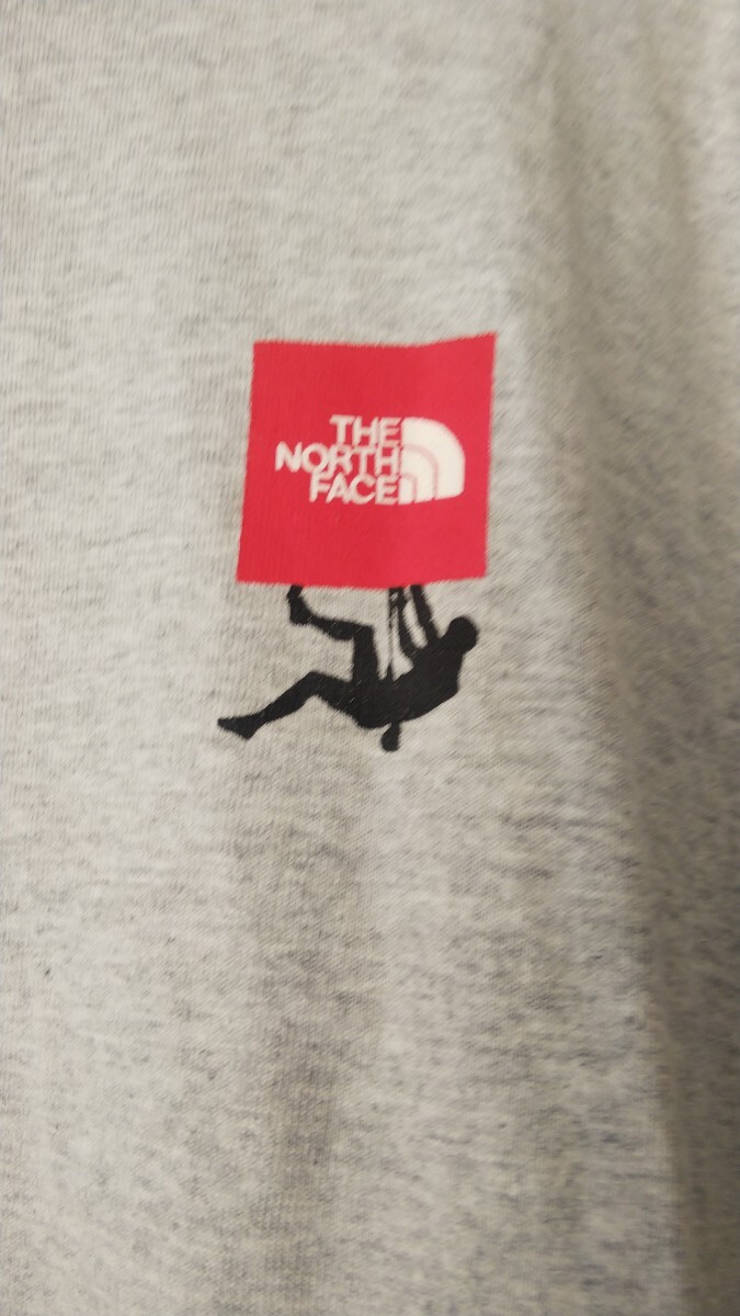 THE NORTH FACE☆ノースフェイス☆スクエアロゴ☆Tシャツ☆S☆グレー系_画像2