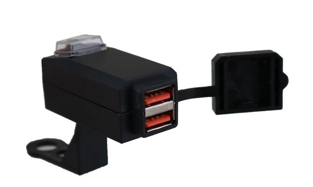 バイク USB電源 2ポート 防水 クイックチャージ QC3.0 DC12V 急速充電 ハンドル ミラー 取り付け スマホ 携帯 充電 給電の画像3