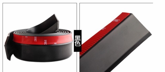汎用 リップスポイラー 2.5 m バンパーガード ブラック 黒 ディフレクター アンダーリップ スカート ゴムリップ ラバー 両面テープ付の画像2