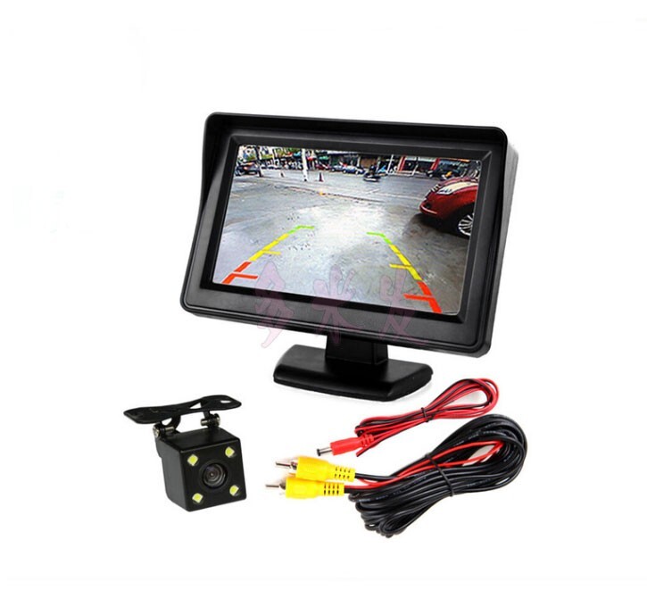  back camera monitor set Japanese instructions attaching 4.3 -inch wide-angle 170° waterproof nighttime also LED attaching back camera 