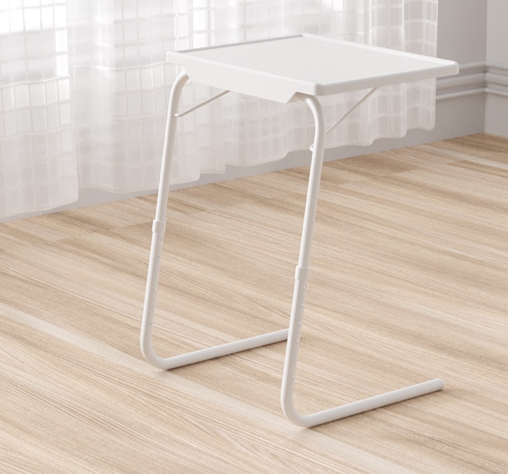 折りたたみテーブル サイドテーブル 軽い 小さい 高さ調整 角度調節 パソコン ベッド ホワイト 介護用品 ミニテーブル_画像3