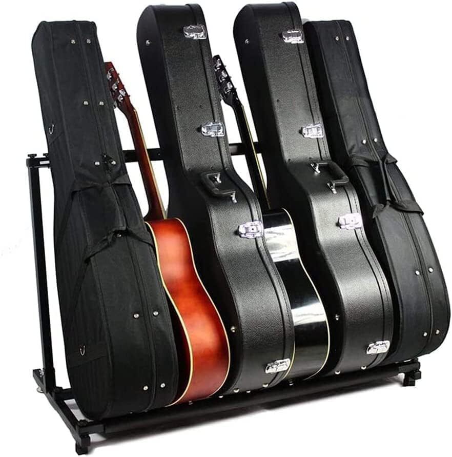 ギタースタンド 5本 収納可能 エレキギター エレキベース アコースティックギター フォークギター クラシックギター 大容量 折りたたみ_画像6