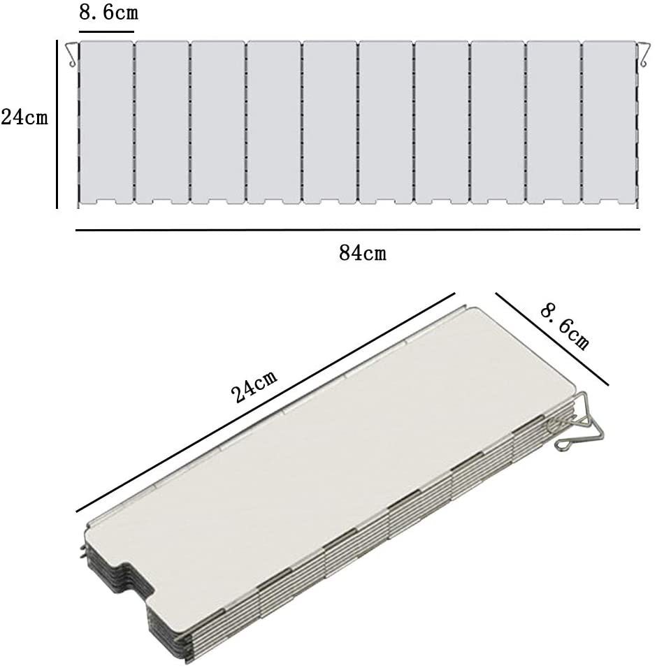 ウインドスクリーン アウトドア バーベキュー 10枚 86cm 調理 風よけ 防風 折りたたみ 折り畳み キャンプ用品 カセットコンロ アルミ_画像4