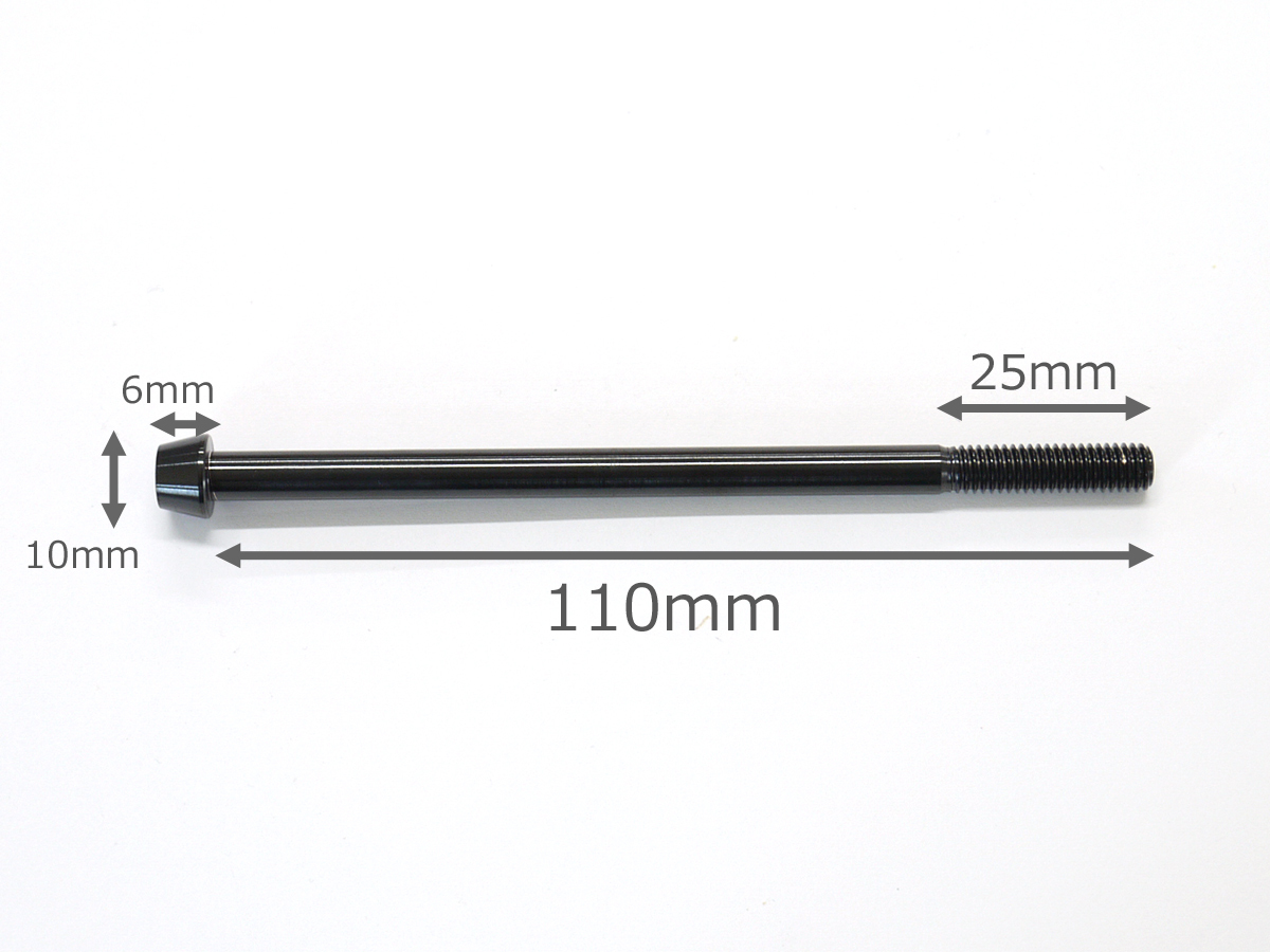 64チタン合金ボルト テーパー GR5 M6×110mm P1.0 1本 ブラック 黒ゆうパケット対応 Ti-6Al-4V エンジン回りのドレスアップに_画像4