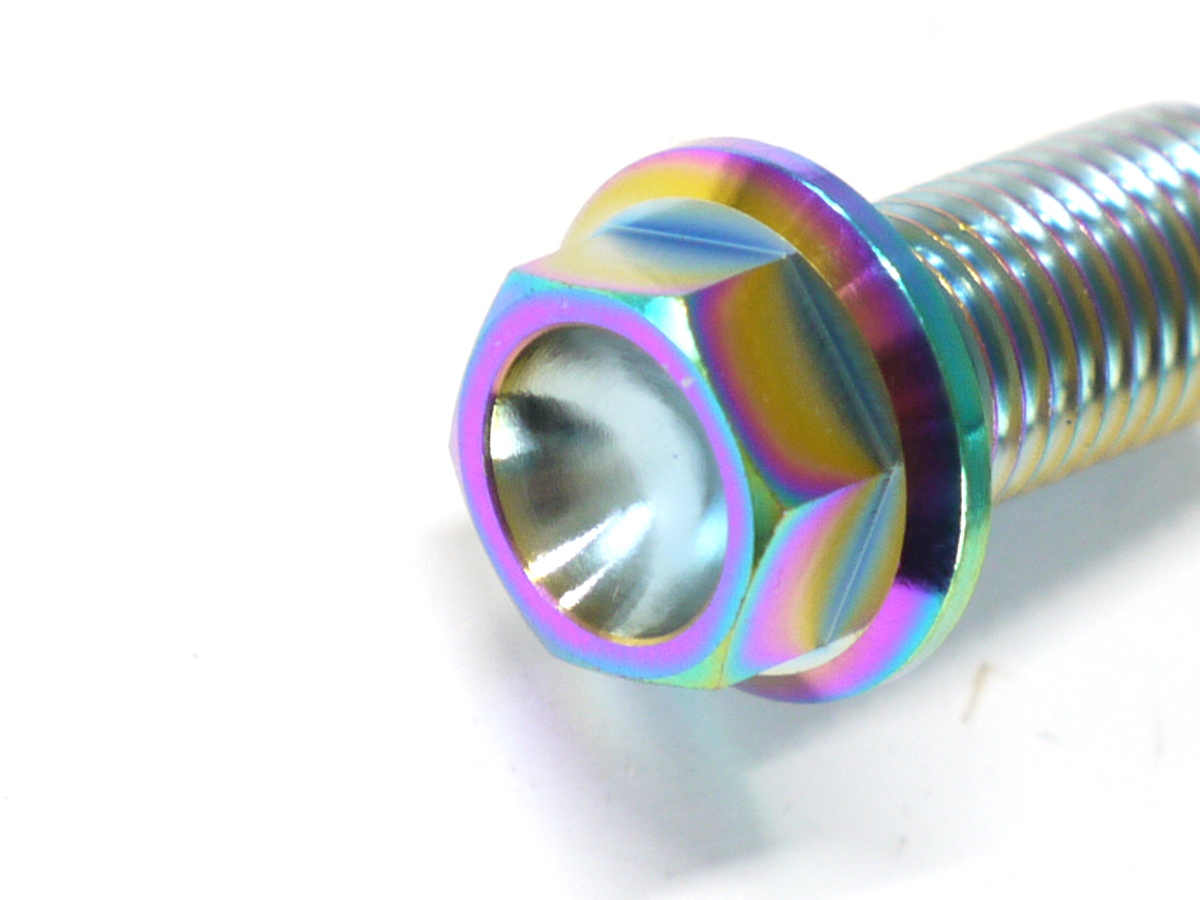  Zephyr χ 97-02 for 64 titanium made front caliper mount bolt 4 pcs set roasting color Rainbow Ti-6Al-4V