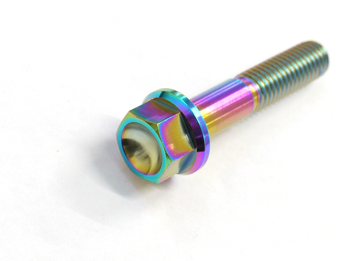 ZZR400 04- for 64 titanium made front caliper mount bolt 4 pcs set roasting color Rainbow Ti-6Al-4V