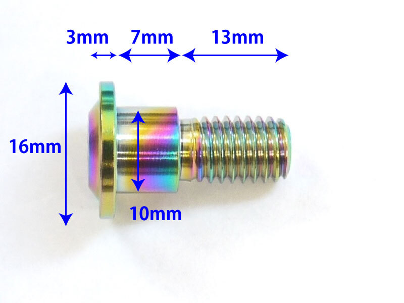 GSR400専用 フロント用64チタン合金製ブレーキディスクボルト 10本 焼き色付き ローターボルト_画像5