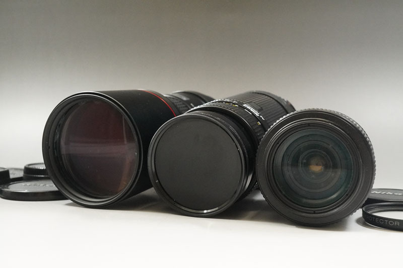 1円~【663】Nikon／ニコン　レンズ3本　／Tokina　AT-X　400ｍｍ　1:5.6　■AF　NIKKOR　75-300mm　□AF　NIKKOR　35-105mm