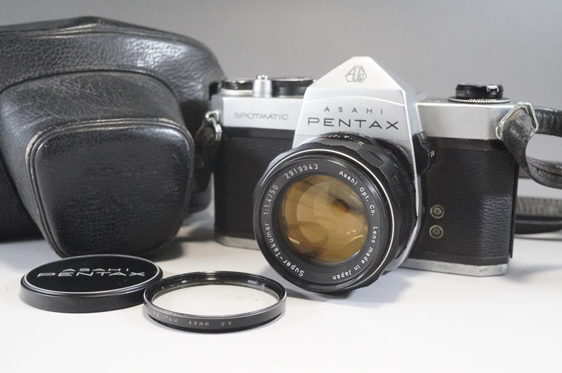 1円~【775】ASAHI PENTAX／ペンタックス　SPOTMATIC　／LENDS　Super-Takumar　1:1.4/50_画像1