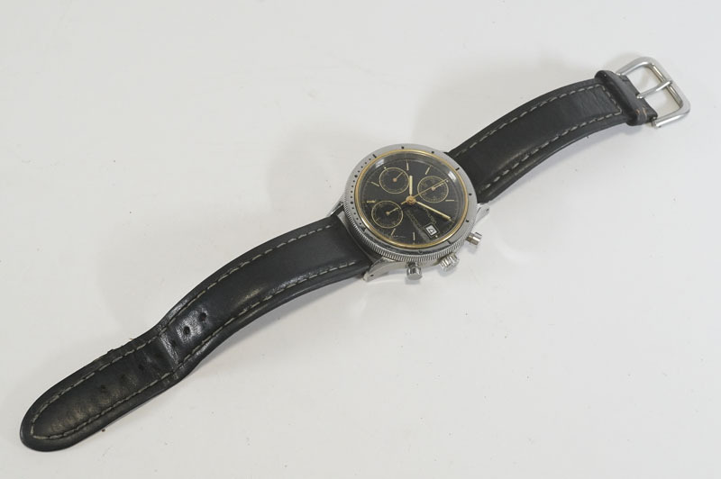 1円~【840】HAMILTON／ハミルトン　9304　CHRONOGRAPH／クロノグラフ　デイト　自動巻き　メンズ　黒色文字盤　腕時計_画像4