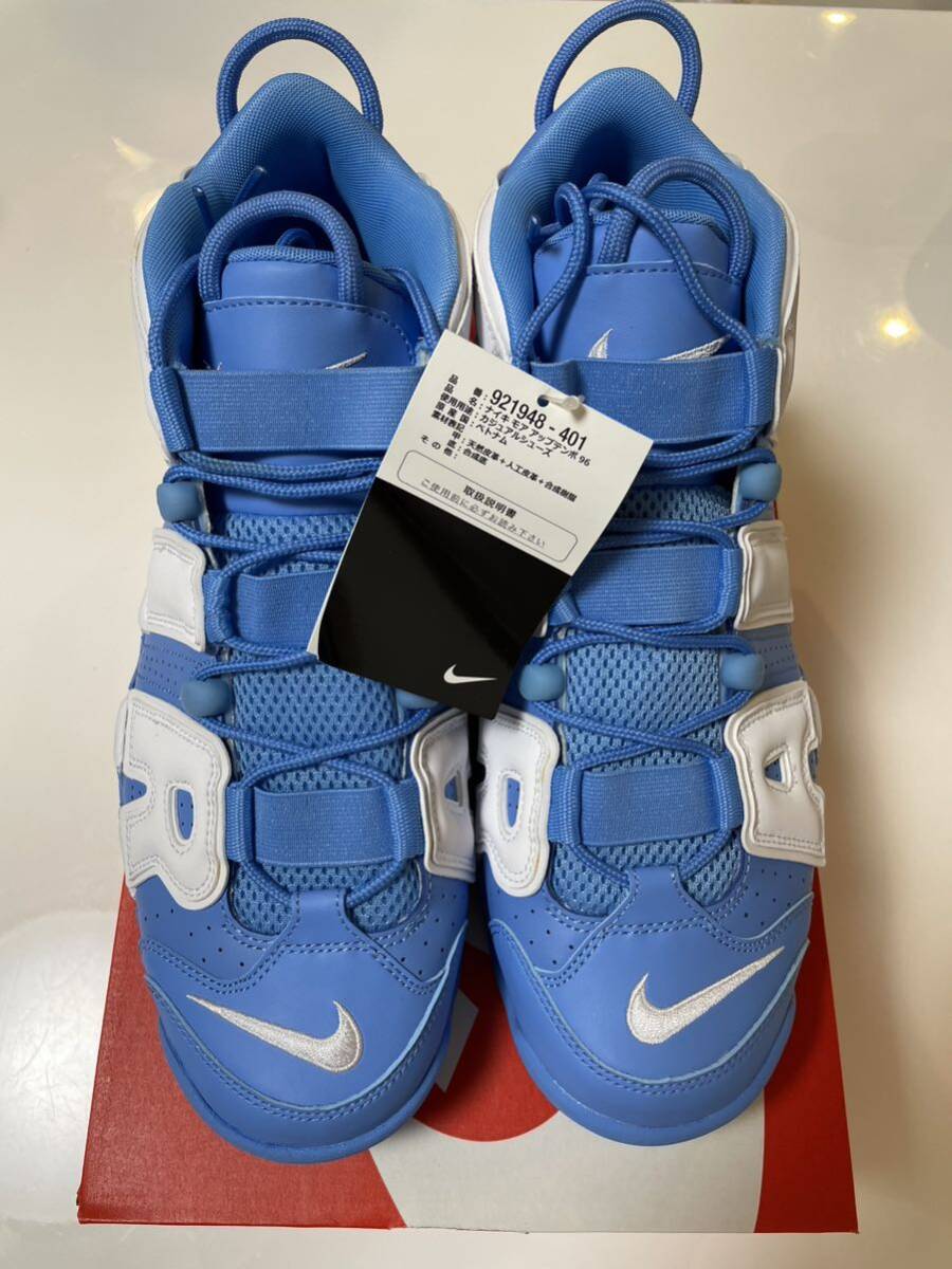 NIKE AIR MORE UPTEMPO UNIVERSITY BLUE ナイキ モアアップテンポ ユニバーシティ ブルー モアテン 黒タグ 新品未使用 29cm_画像2