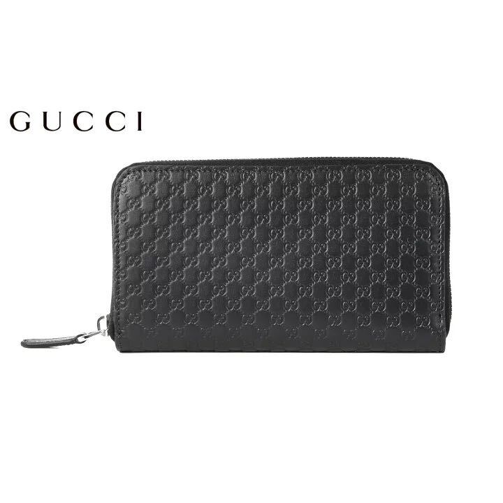 新品GUCCI グッチ ラウンドファスナー長財布 グッチシマ レザー GG ブラック 本物 正規品 GUCCI直営店購入品_画像1