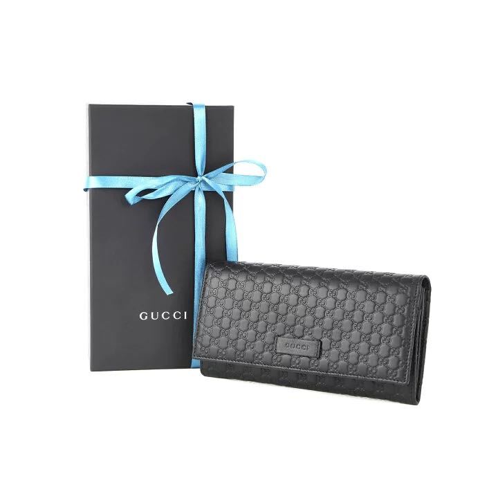 新品未使用品 GUCCI グッチ 二つ折り長財布449396 ブラック 本物 正規品_画像1