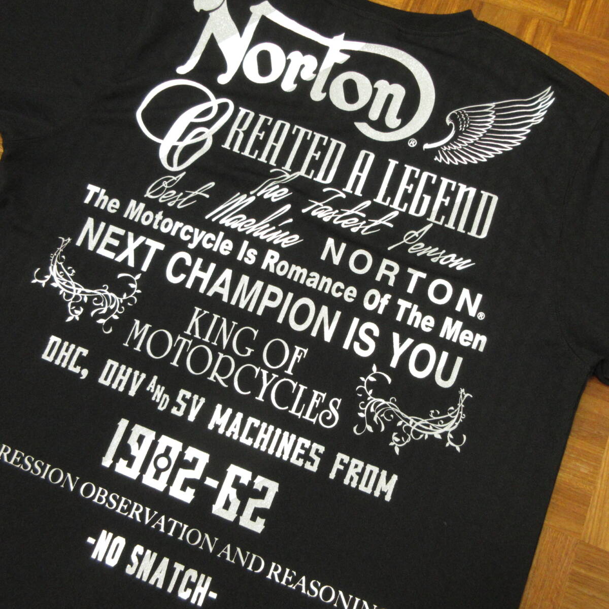 美品　Norton　ノートン　バックプリント　ドライタイプTシャツ　表記サイズXXL　送料230円_画像5