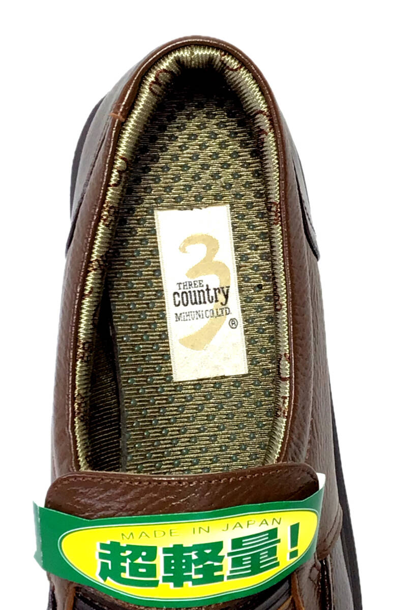 THREE COUNTRYs Lee Country 1603 olive 26.5cm walking wide width 4E super light weight men's natural leather hallux valgus sinia made in Japan men's shoes 