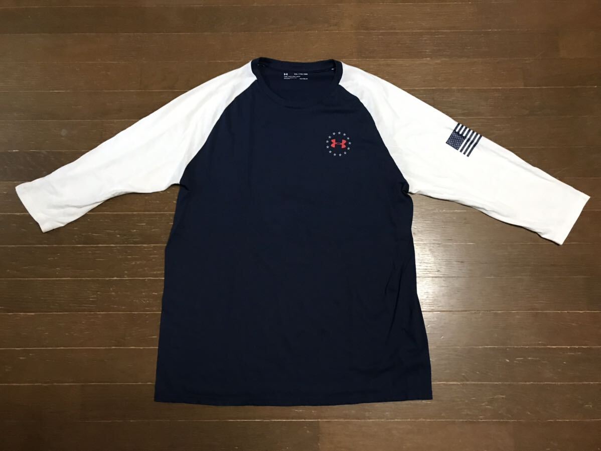 UNDER ARMOUR THREE-QUARTER SLEEVE T-SHIRTS size-XXL(着丈76身幅66) 中古 送料無料 NCNR