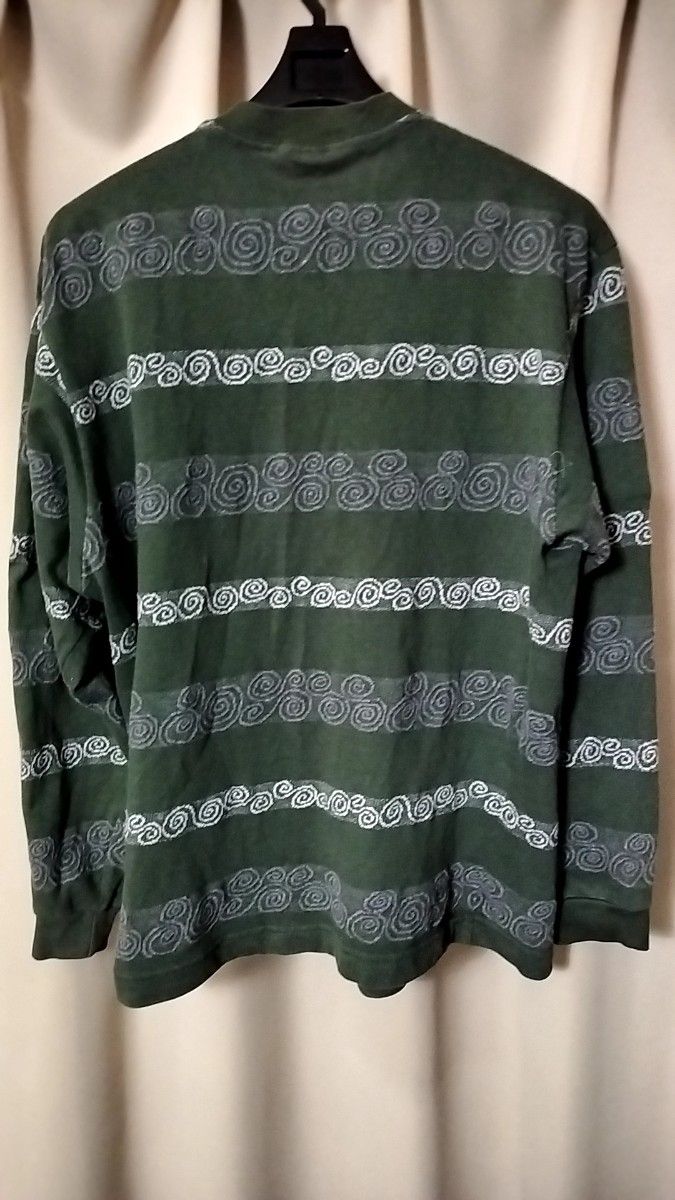 超レア OLD STUSSY 黒タグ初期 80s ジャガードロングTシャツ 超レア OLD STUSSY 黒タグ初期 80s ジャガードロングTシャツ