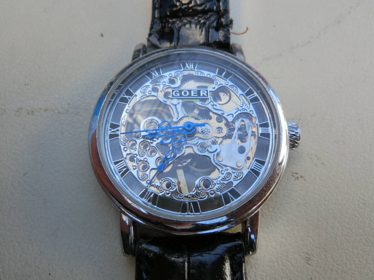 【1円～】GOER 腕時計 自動巻き スケルトン メンズ 中古品 _画像1