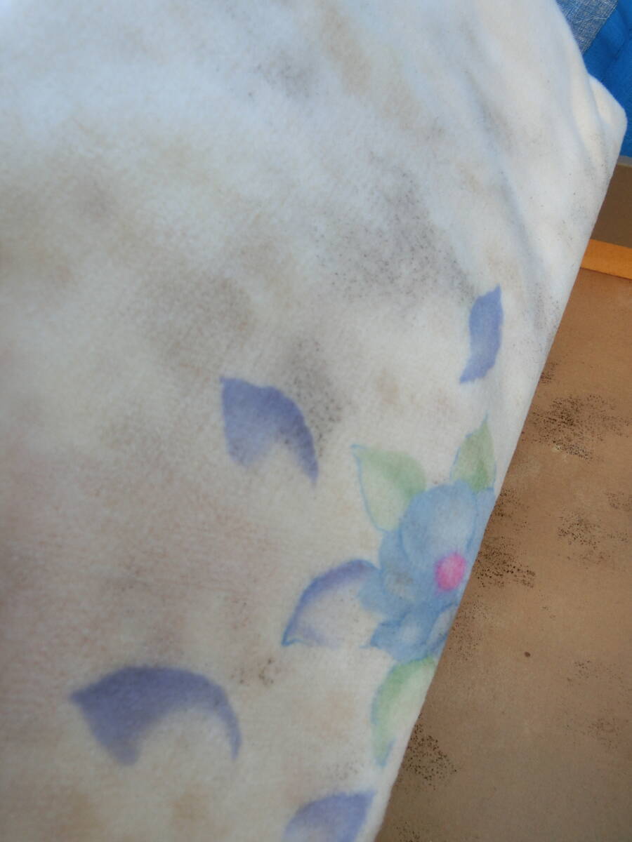 【1円～】西川産業 ハナエモリ 3点セット 毛布 シーツ 汚れあり 長期保管品_画像5