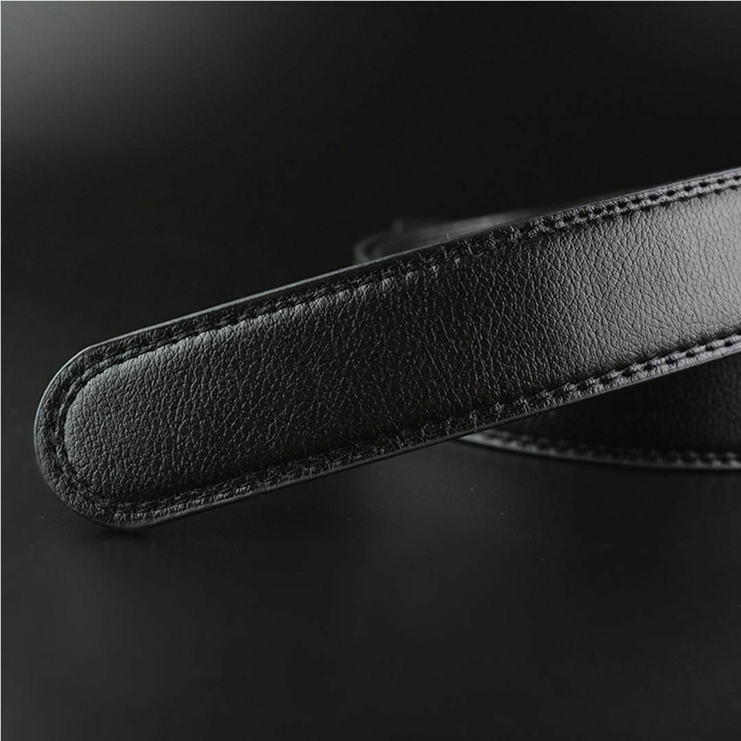 ベルト 高級感 メンズ オートロック スーツ ビジネス フォーマル シルバー 銀 学生 紳士 カジュアル 無段階調整 スライド PUレザー g11の画像3
