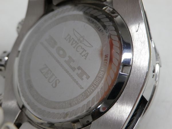 47●a417☆中古品　メンズ腕時計　インヴィクタ　ゼウス　23908　クォーツ　クロノグラフ　インビクタ　INVICTA　現状渡し_画像6