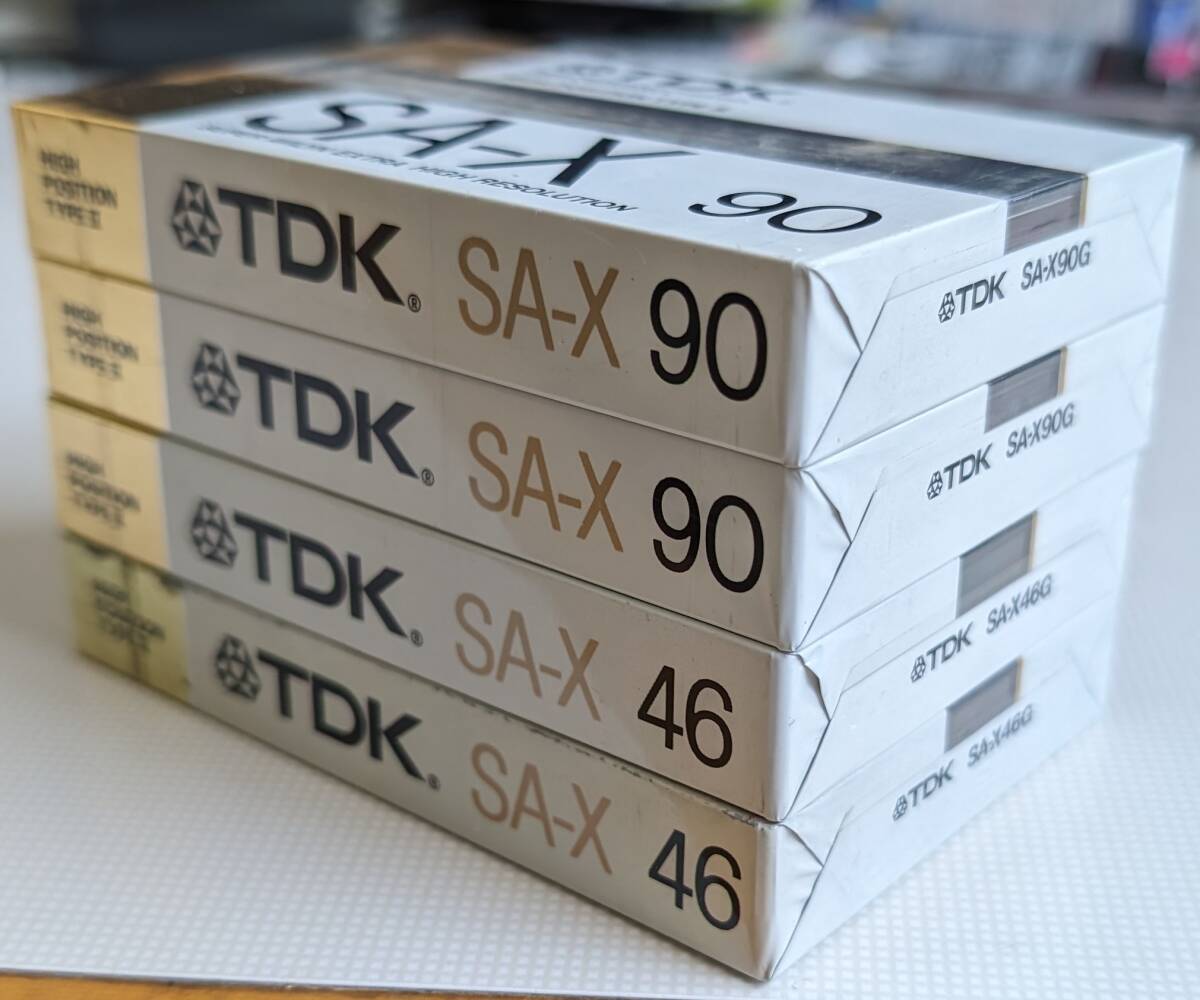 【未開封 未使用 丁寧梱包】TDK 最高峰のハイポジション SA-X 4本 長尺テープあり_画像3