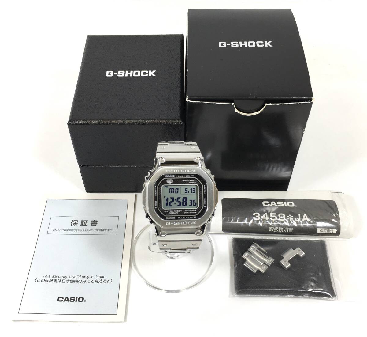 ＊CASIO G-SHOCK GMW-B5000 ソーラー電波 フルメタル メンズ 腕時計 デジタル Bluetooth対応 カシオ Gショック 稼働品 箱 取説 コマ付き_画像2