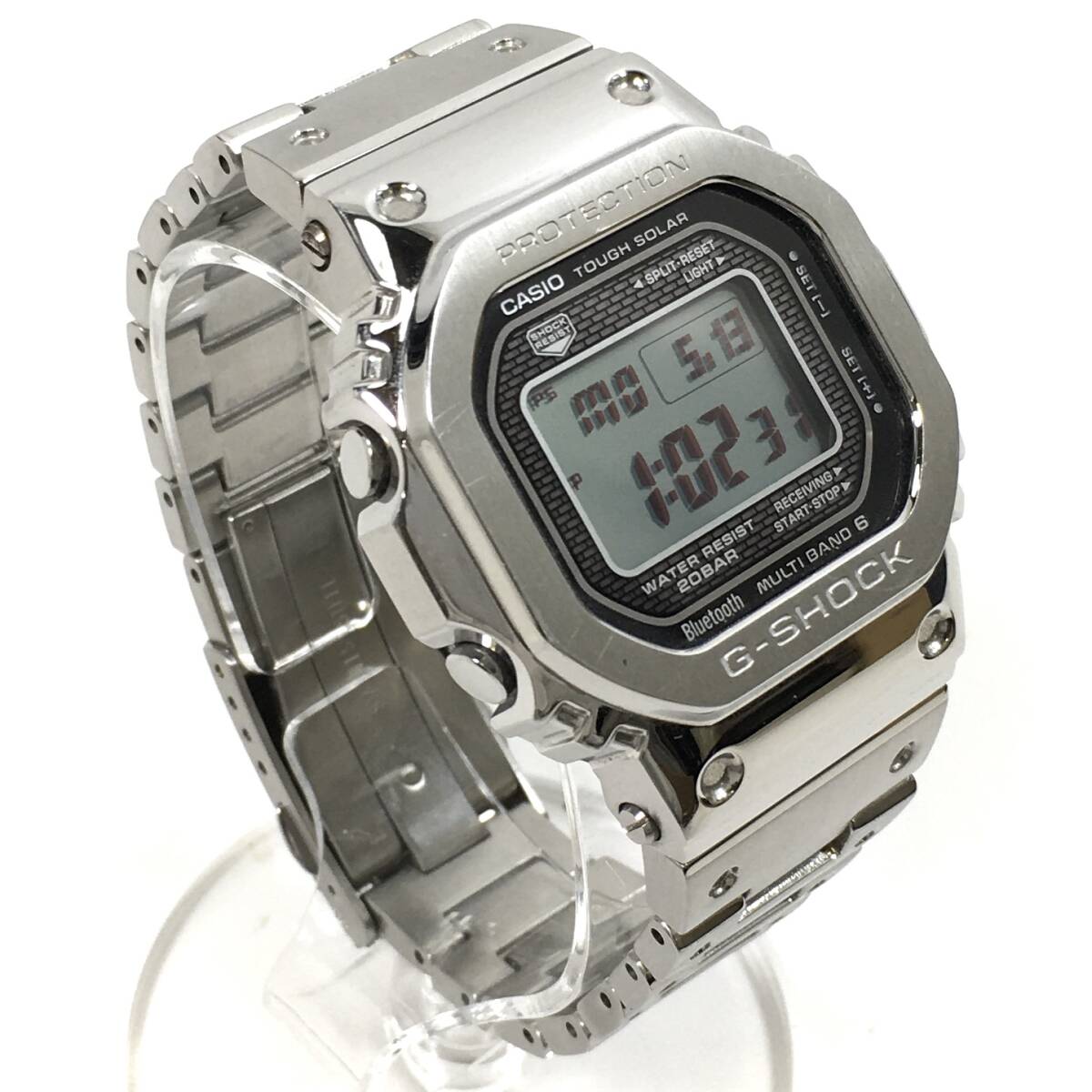 ＊CASIO G-SHOCK GMW-B5000 ソーラー電波 フルメタル メンズ 腕時計 デジタル Bluetooth対応 カシオ Gショック 稼働品 箱 取説 コマ付き_画像4