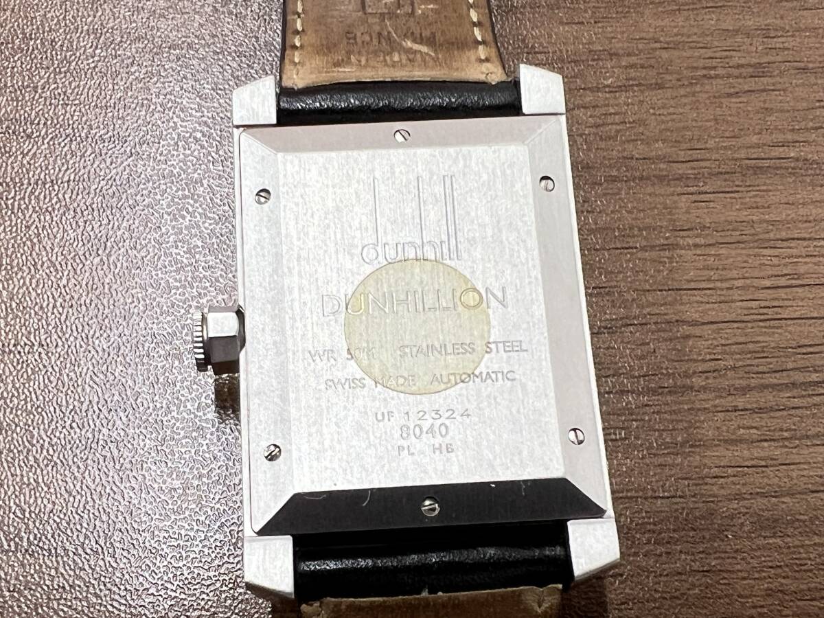 Dunhill ダンヒル 腕時計 メンズ AT 自動巻 8040 デイト ブラック文字盤 三面カットガラス 可動品_画像5