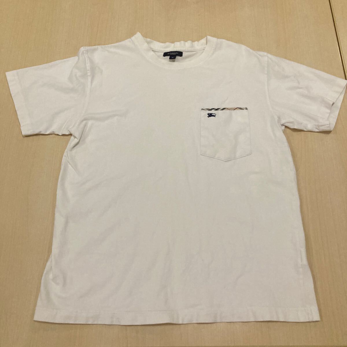 BURBERRY LONDON ポケットTシャツ メンズ M ホワイト 白 チェック柄 ババリー ロンドン 半袖 Tシャツ_画像1