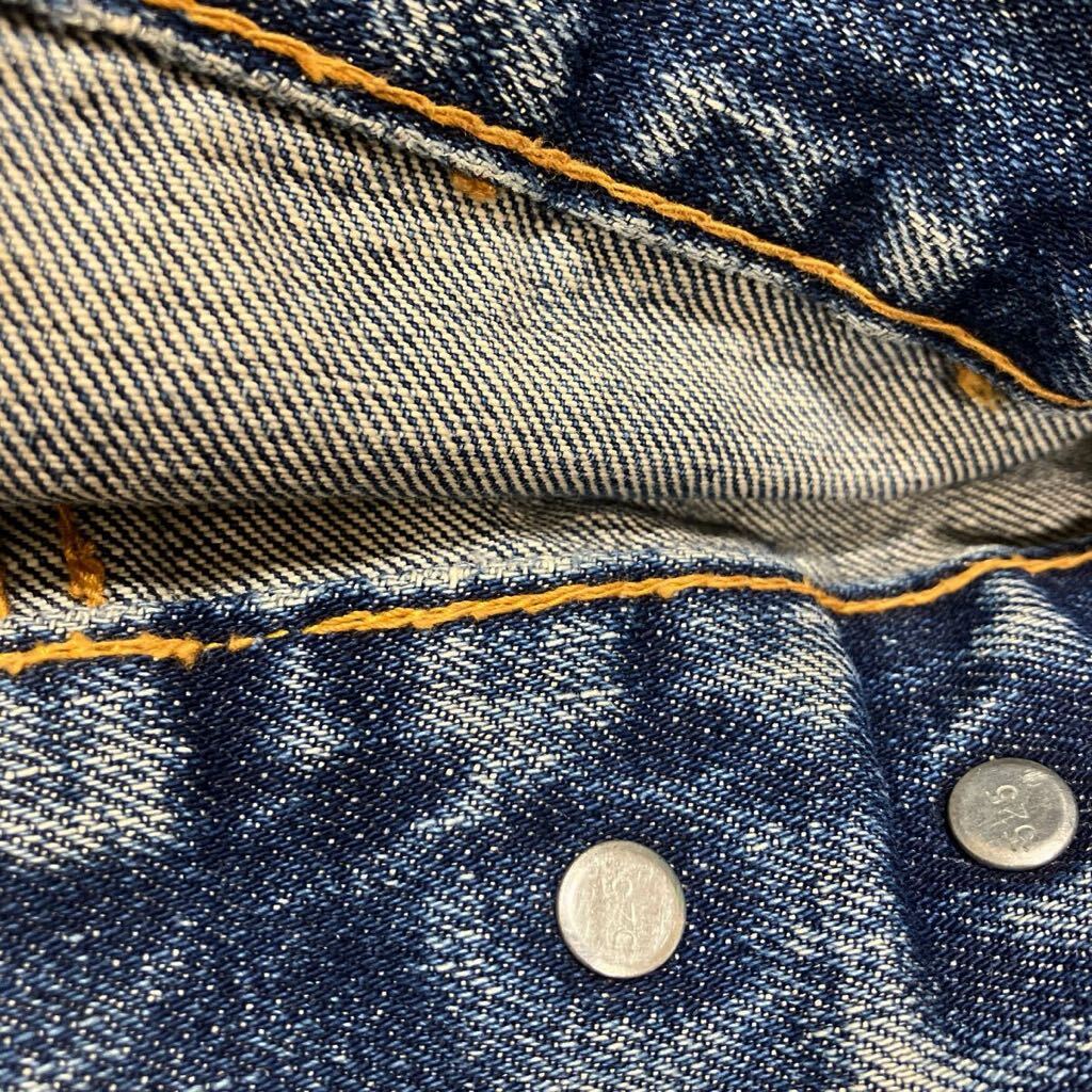 雰囲気抜群 サイズ44程 ビッグサイズ 60's LEVI'S 70505 BIGEビッグE 557xx506xx 507xx71205 70s リーバイス インディゴ ボタン裏525 USA製の画像9