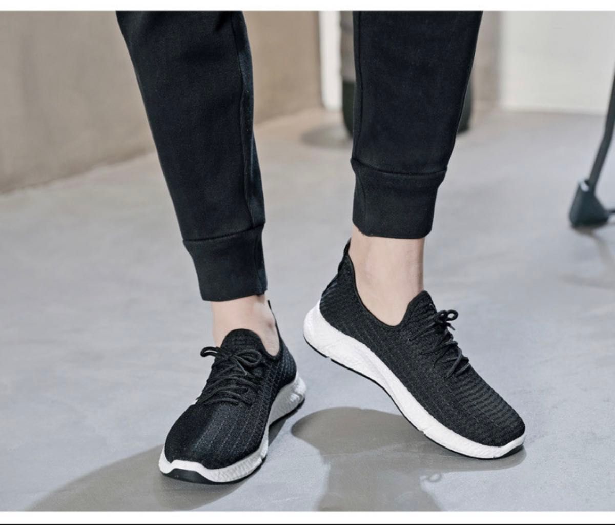 メンズ　スポーツ  ブラック　26.5 軽量　ウォーキング　ランニングシューズ  スニーカー　運動靴　歩きやすい　クッション性　靴