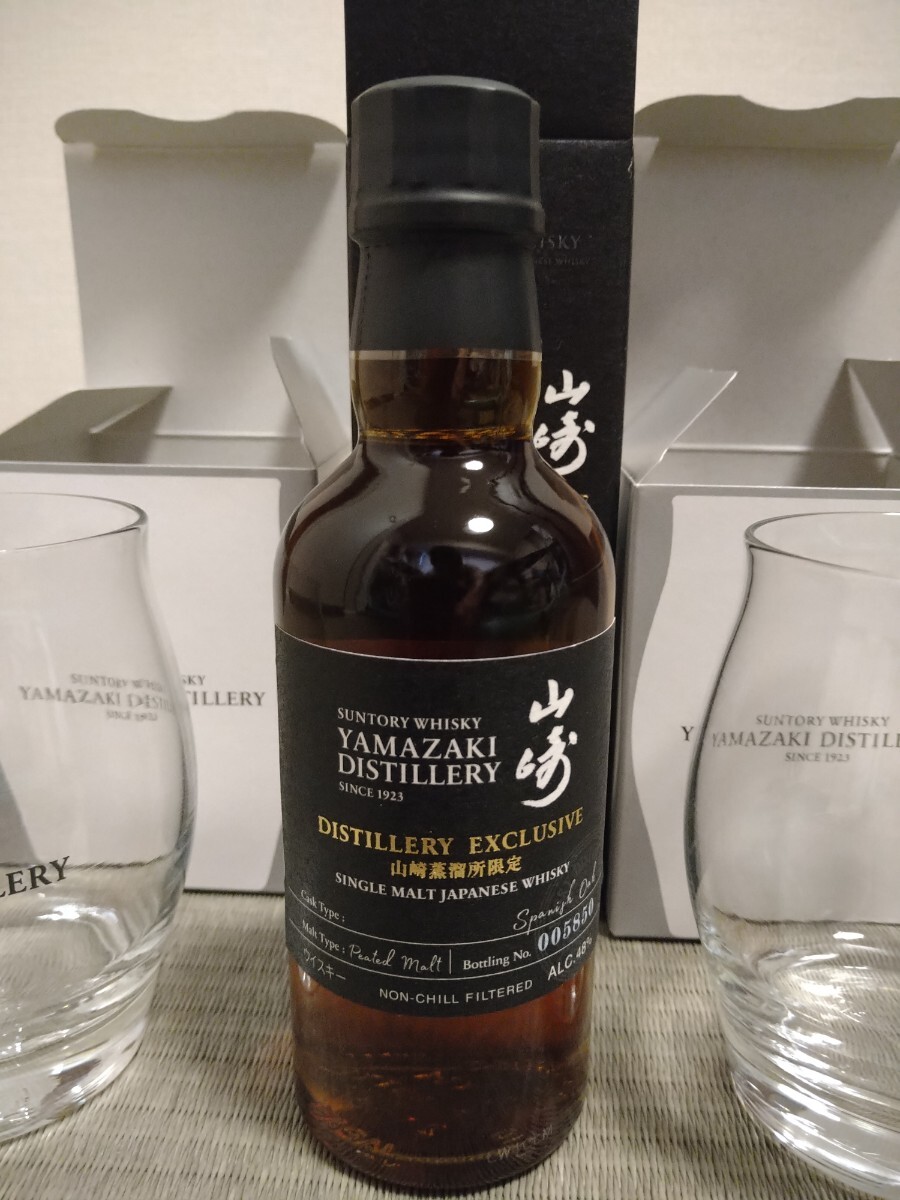 山崎蒸溜所限定 サントリー ウィスキー WHISKY SUNTORY スパニッシュオーク 180ml ハーフロックグラス２個 セット 山崎 蒸溜所の画像1