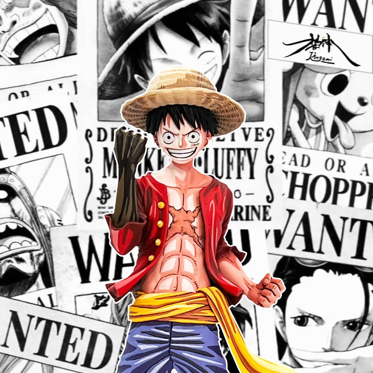 フルリペイント ONE PIECE ワンピース 少年ジャンプ 50周年 モンキー・D・ルフィ 2D 二次元塗装 2次元彩色 Monkey D. Luffy 50th の画像1