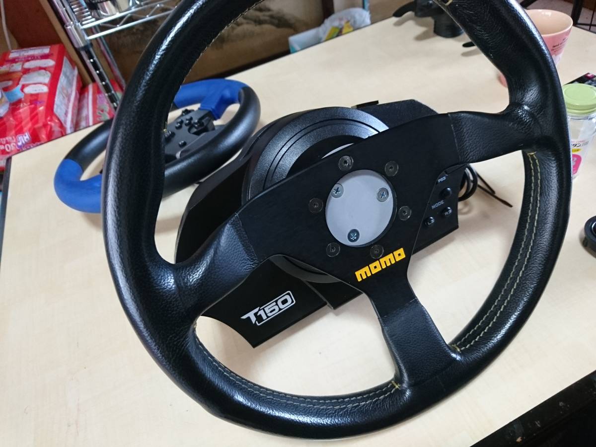 [自作部品] スラマス T150/PRO 専用 実車ステアリングアダプタ PS4対応 全ボタン可 Momo/Nardi スラストマスター GT7 Assettocorsa等に