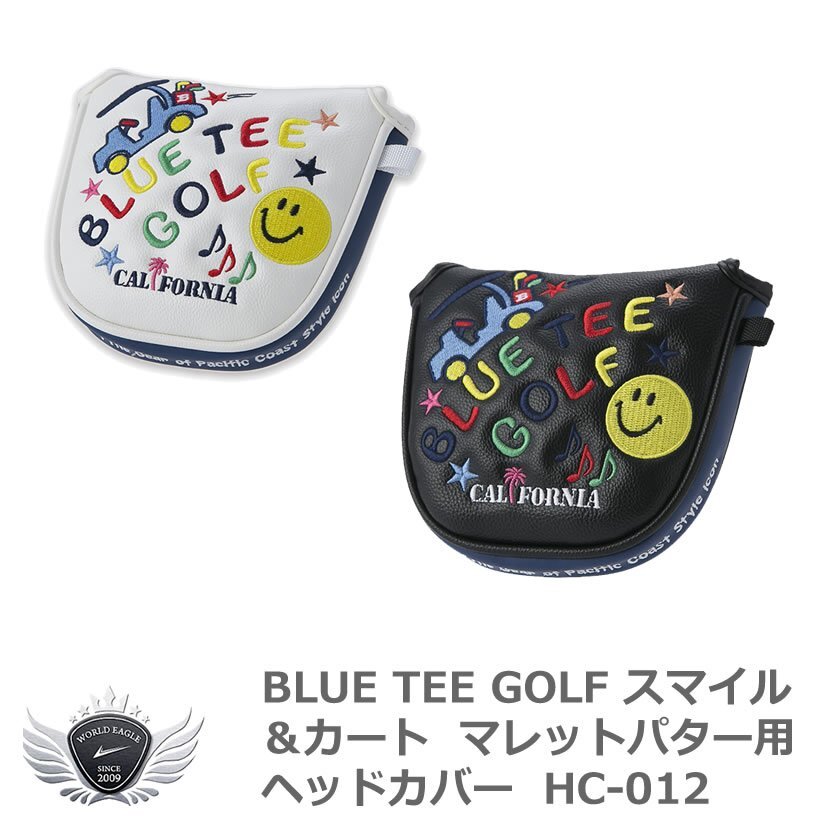BLUE TEE GOLF ブルーティーゴルフ スマイル＆カート マレットパター用ヘッドカバー HC-012ブラック[49050]_画像1