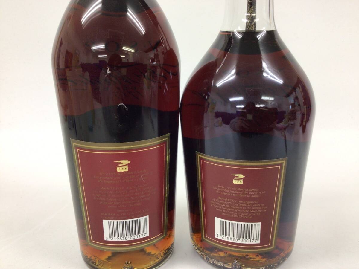  brandy Martell VSOPme large yon red label 2 pcs set 1000ml weight number :4(78)