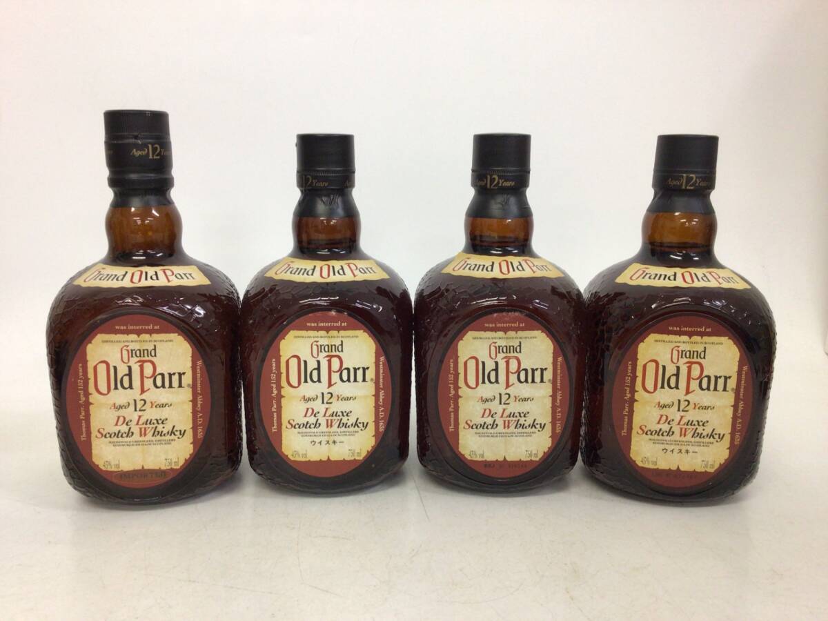  whisky Grand Old pa-12 year Deluxe 4 pcs set 750ml weight number :8(99)