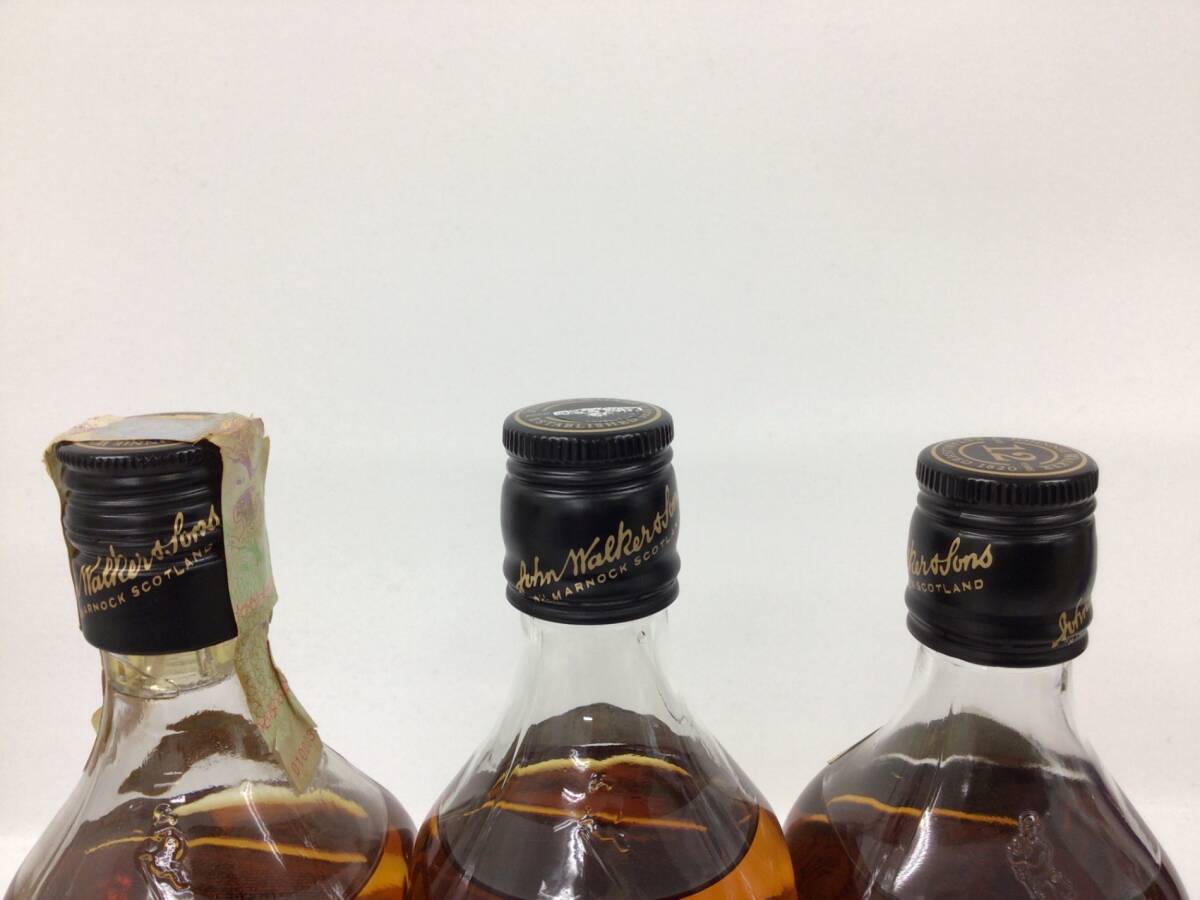  whisky Johnny War car black label 12 year black cap 3 pcs set 750/700ml 43/40% weight number :6 (69)