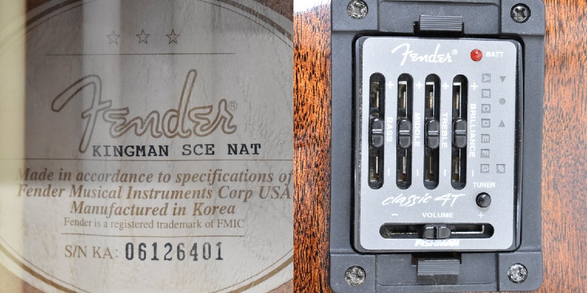 3304 中古品 Fender KINGMAN SCE NAT #06126401 フェンダー エレアコギターの画像8