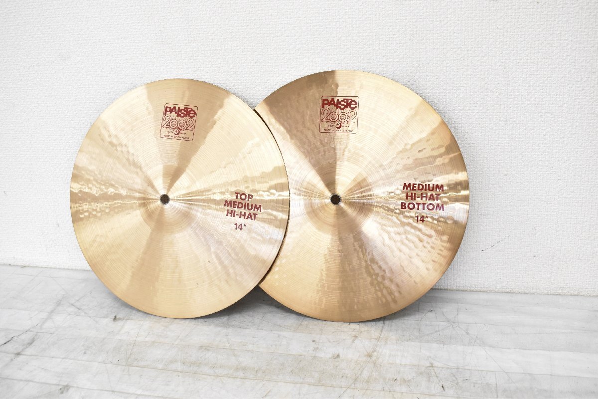 3409 中古品 PAiSTE 2002 TOP MEDIUM HI-HAT 14インチ/MEDIUM HI-HAT BOTTOM 14インチ パイステ シンバル_画像1